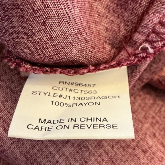 Eyeshadow Womens Floral Paisley V-Neck Mini Dress Burgundy Pink Small - Picture 7 of 8